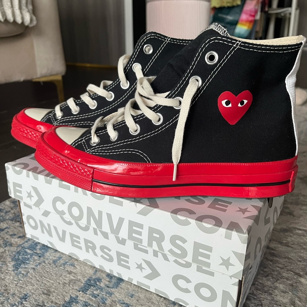 Limited Edition Sz 8 Women Converse x Comme des Garçons PLAY Chuck 70 High Top